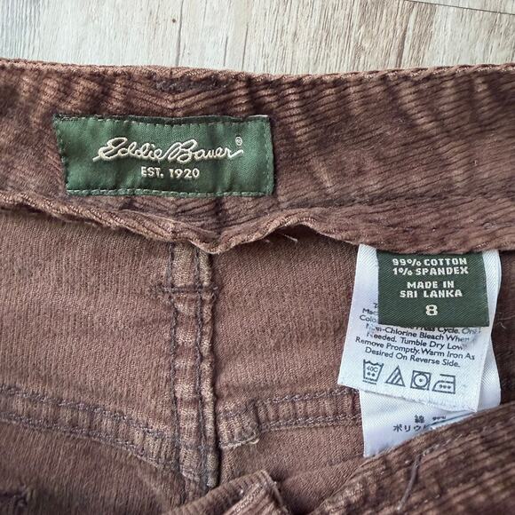 Eddie Bauer Women’s Brown Corduroy Pants Size 8 Mid Rise Bootcut Stretch Casual - Picture 4 of 8